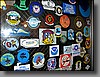 These are just some of the stickers that adorn the front doors of the bar.