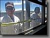 Boarding up windows at the terminal building