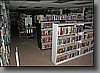The library is rather extensive, especially for a community of this size. The power had been turned off before this photograph was taken due to the evacuation.