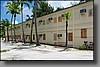 The windows of the barracks were boarded up a few days before the evacuation.